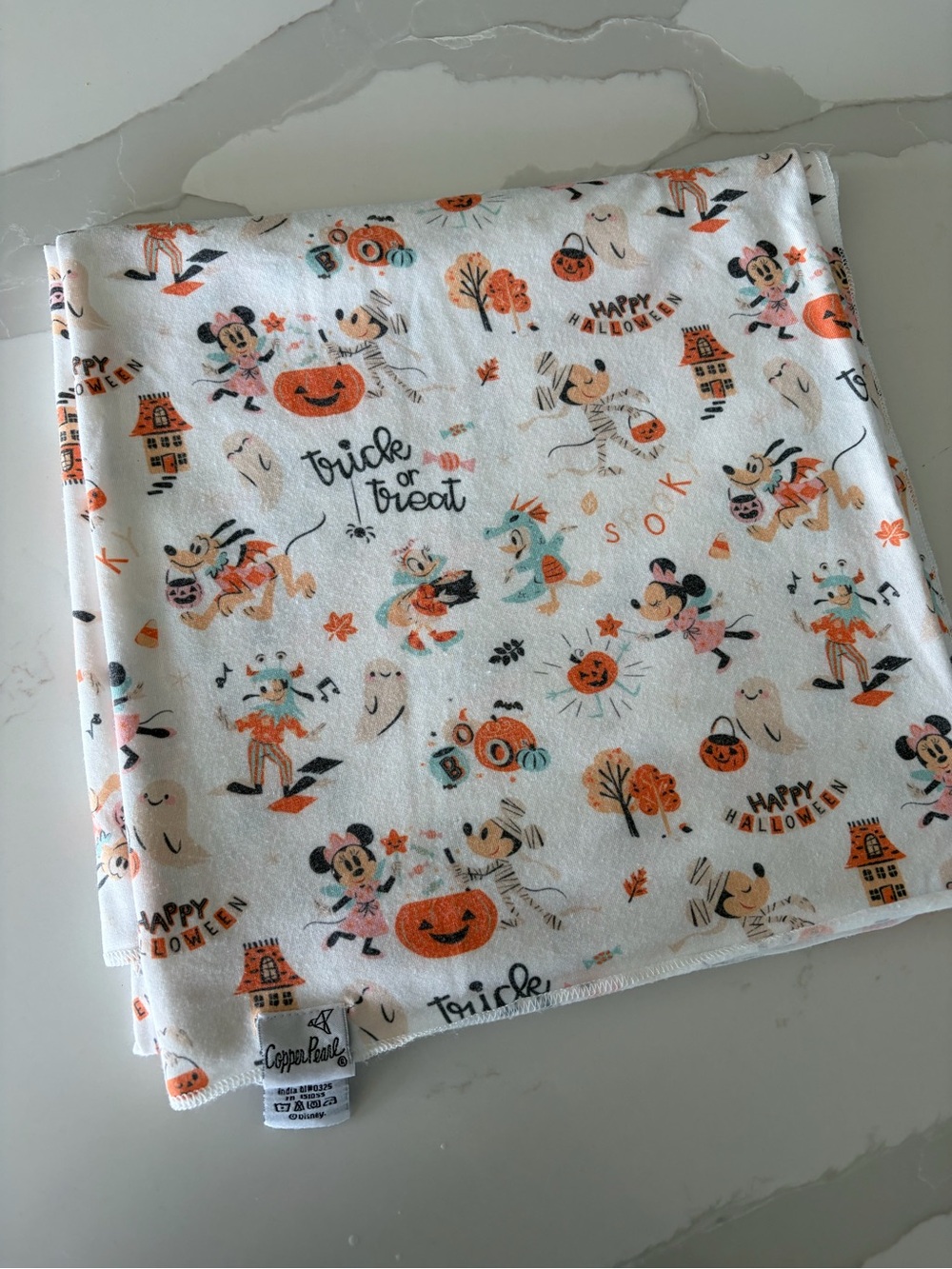 Copper Pearl Disney Mickey Mouse's Boo Bash Halloween Swaddle Blanket 46x46